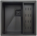 cuba para cozinha quadrada em aco inox preto fosco com cesto escorredor