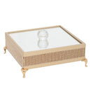 porta acessórios mdf dourado com pedrarias
