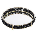 bandeja artesanalle cristal duplo preto - golden 20cm