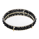 bandeja artesanalle cristal duplo preto - golden 20cm