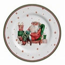 kit 6 pratos de sobremesa father christmas natal alleanza natal