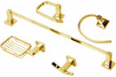 kit acessórios de banheiro, metal dourado - 5 peças