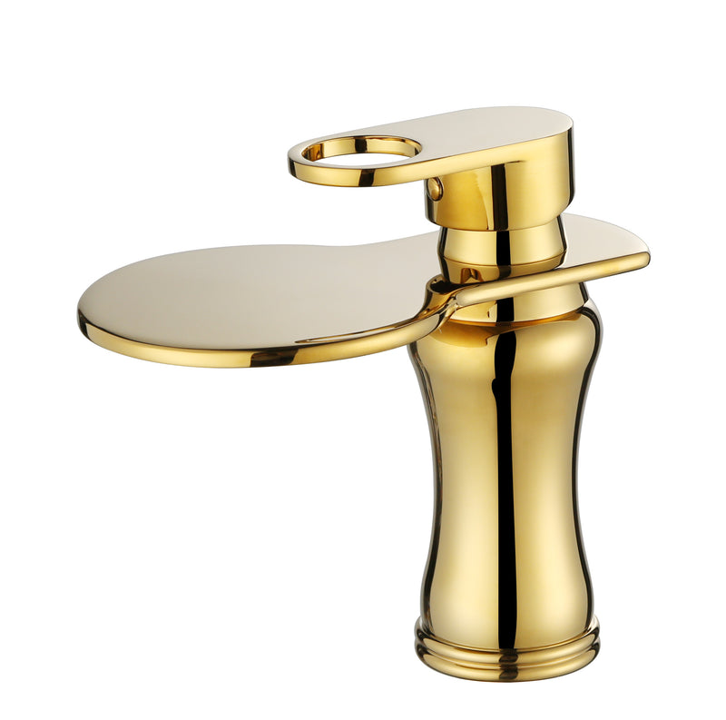 misturador dourado monocomando para lavatório