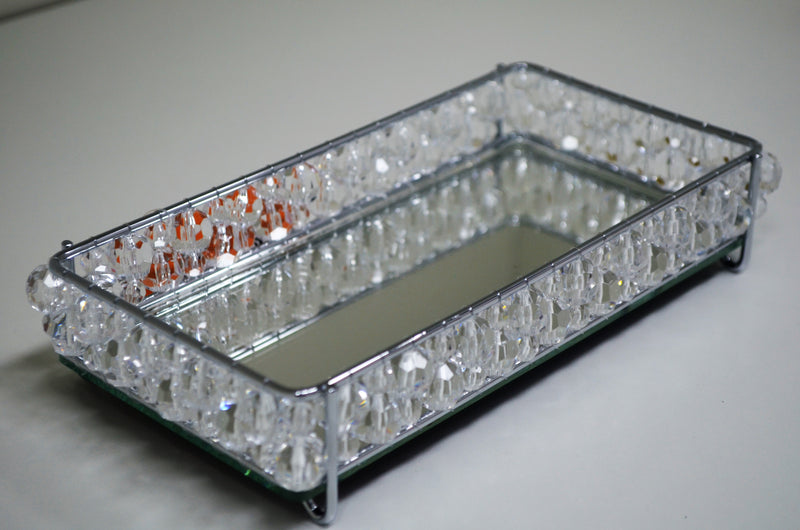 bandeja artesanalle cristal duplo - cromada 10x20 cm