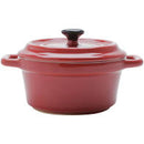 mini caçarola de porcelana com tampa black lid vermelha 13 cm