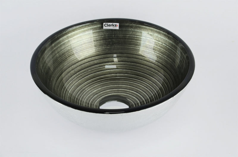 cuba de apoio de vidro prata 35cm